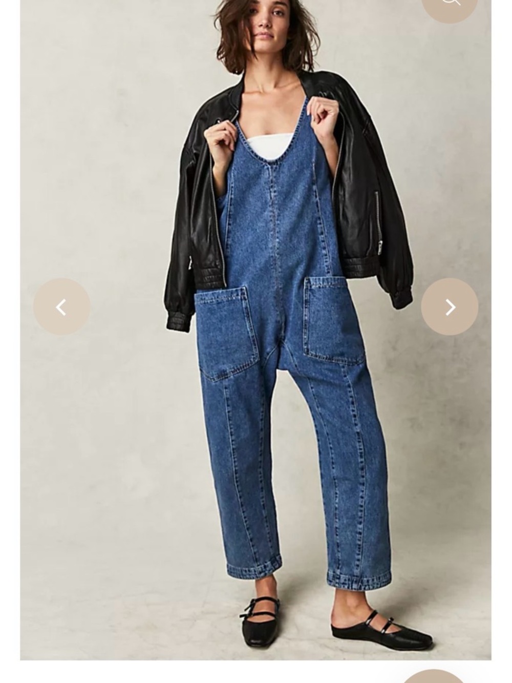 Free People High Roller Denim Overalls
